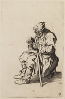 TvB G 5007
<br/>
Etende bedelaar ("Bedelaars")
<br/>
<em>Callot, Jacques (1592 - 1635) - kopie naar</em>